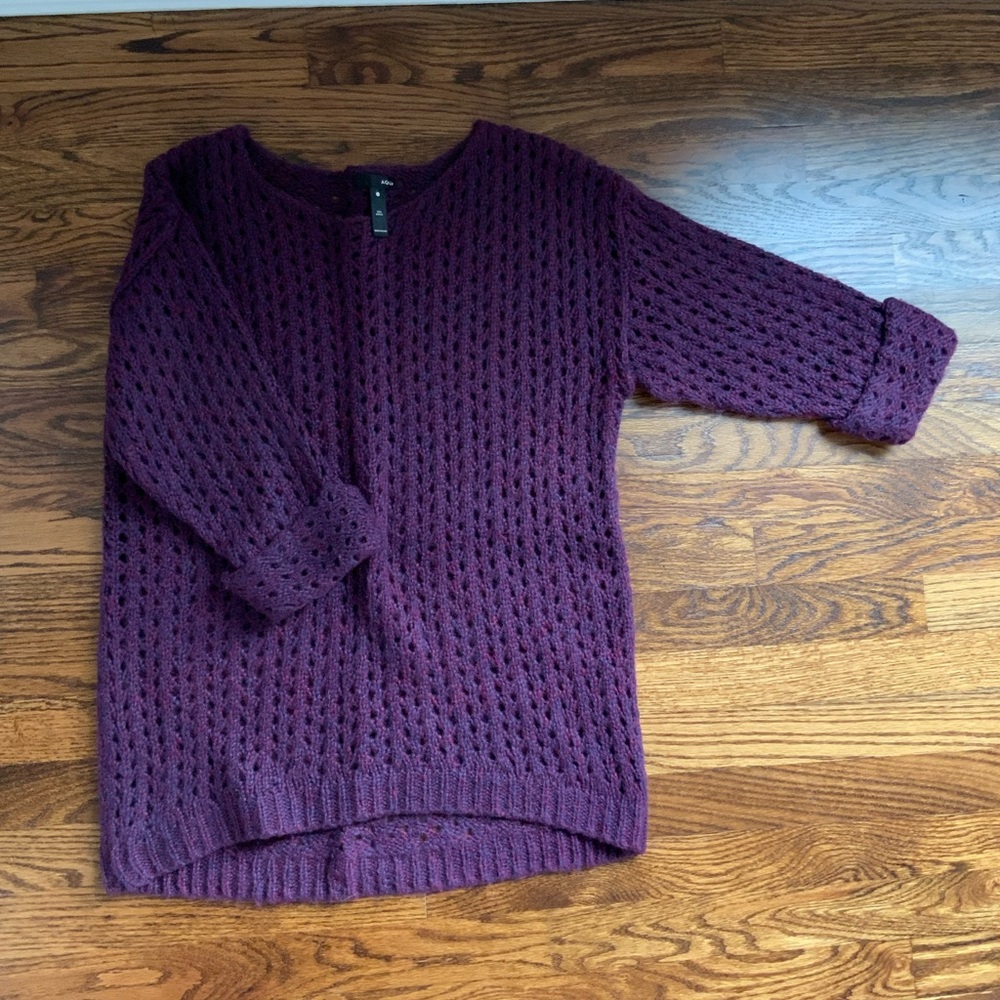 Aqua 100% Bloomingdale’s Deep Purple Sweater